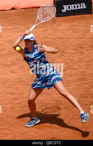 IGA Swiatek (POL) im Finale gegen Ons Jabeur (tun) vom WTA Master 1000 Internazionali BNL D'Italia Turnier am 15. Mai 2022 in Foro Italico Stockfoto