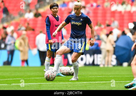 LONDON, GROSSBRITANNIEN. MAI 15. Bethany England of Chelsea macht sich vor dem FA Cup-Finale der Frauen zwischen Chelsea und Manchester City am Sonntag, 15.. Mai 2022 im Wembley Stadium, London, warm. (Quelle: Ivan Yordanov | MI News) Stockfoto