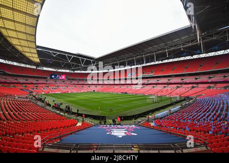 LONDON, GROSSBRITANNIEN. MAI 15. Gesamtansicht des Stadions vor dem FA Cup-Finale der Frauen zwischen Chelsea und Manchester City im Wembley Stadium, London, am Sonntag, 15.. Mai 2022. (Quelle: Ivan Yordanov | MI News) Stockfoto