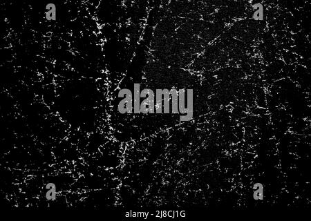 Weiße Kratzer auf schwarzem Hintergrund isoliert. Hochwertige Fotos Stockfoto