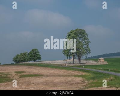 Das Bild zeigt den britischen Friedhof Marfaux aus dem 1. Weltkrieg in der Nähe von Marfaux. Der Friedhof ist von Soldaten, die bei der Marne-Offensive vom Juli 1918 ums Leben kamen Stockfoto
