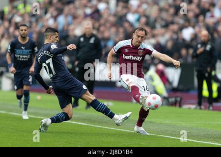 LONDON, GROSSBRITANNIEN. MAI 15. Mark Noble von West Ham United in Aktion während des Premier League-Spiels zwischen West Ham United und Manchester City am Sonntag, 15.. Mai 2022, im London Stadium, Stratford. (Kredit: Juan Gasparini | MI Nachrichten) Kredit: MI Nachrichten & Sport /Alamy Live Nachrichten Stockfoto