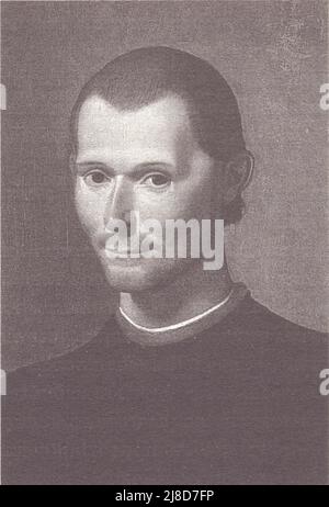 NICCOLO MACHIAVELLI IM PORTRÄT VON SANTI DI TITO IM PALAZZO VECCHIO Stockfoto