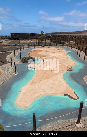 Übersicht über die Insel Sal am Blue Eye Buracona in den Inselgärten, Buracona Ragona, Sal, Kapverdische Inseln Stockfoto