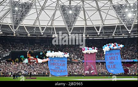 London UK 15. May 2022. During the West Ham vs Manchester City Premier League match at the London Stadium Stratford.Credit: Martin Dalton/Alamy Live News. Dieses Bild ist nur für REDAKTIONELLE ZWECKE bestimmt. Für jede andere Verwendung ist eine Lizenz von The Football DataCo erforderlich. Quelle: MARTIN DALTON/Alamy Live News Stockfoto