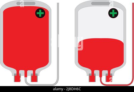 Blutpackensymbol auf Vektorgrafik. Mit weißem Hintergrund Stock Vektor