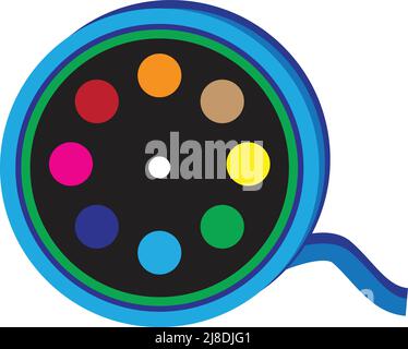 Film Rolle Vektor Illustration. Auf weißem Hintergrund Stock Vektor