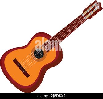 Gitarre Vektorgrafik. Auf weißem Hintergrund Stock Vektor