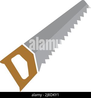 Vektorgrafik Handsäge. Auf weißem Hintergrund Stock Vektor