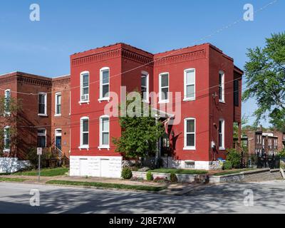 Wohngebäude in der Südstadt St. Louis Stockfoto