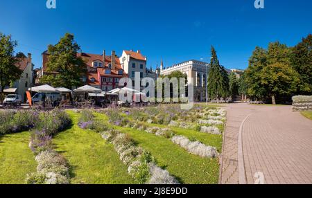 Livu Platz in Riga, Lettland im Sommer. Stockfoto