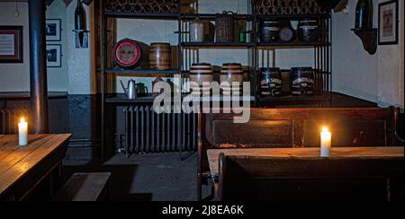 Celler des traditionellen Pubs The Ye Olde Cheshire Cheese The City of London, Vereinigtes Königreich Stockfoto