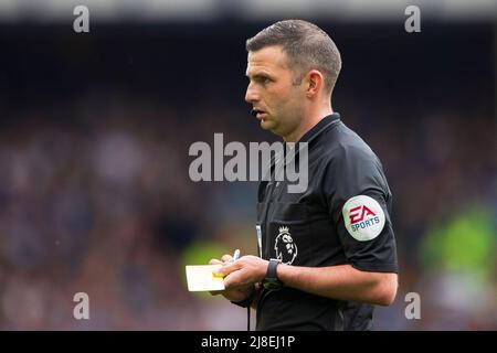 Liverpool, Großbritannien. 15.. Mai 2022. Schiedsrichter Michael Oliver in Liverpool, Vereinigtes Königreich am 5/15/2022. (Foto von Conor Molloy/News Images/Sipa USA) Quelle: SIPA USA/Alamy Live News Stockfoto