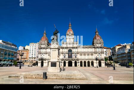 Ein Rathaus von Coruna in Galicien, Spanien Stockfoto