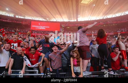 London, Großbritannien. 14.. Mai 2022. Liverpool-Fans während des Emirates FA Cup-Spiels im Wembley Stadium, London. Bildnachweis sollte lauten: Paul Terry/Sportimage Kredit: Sportimage/Alamy Live News Stockfoto