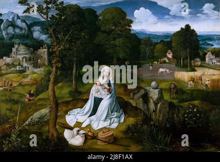 Rest on the Flight into Egypt, gemalt von Joachim Patnir Stockfoto