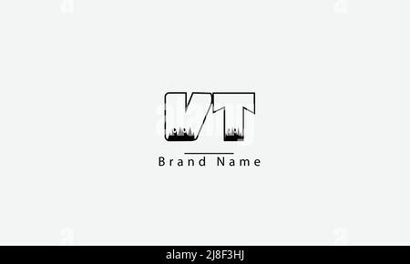 Buchstabenbuchstaben Initialen Monogramm-Logo VT TV V T Stock Vektor