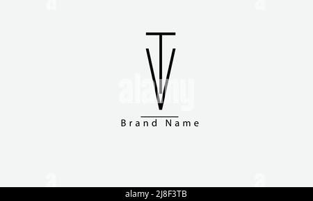 Buchstabenbuchstaben Initialen Monogramm-Logo VT TV V T Stock Vektor