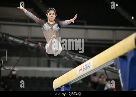 Tokyo Metropolitan Gymnasium, Tokio, Japan. 14.. Mai 2022. Arisa Kasahara, 14. MAI 2022 - Kunstturnen: Der 61. NHK Cup Frauen-Allround-Balance-Strahl am Tokyo Metropolitan Gymnasium, Tokyo, Japan. Kredit: MATSUO.K/AFLO SPORT/Alamy Live Nachrichten Stockfoto