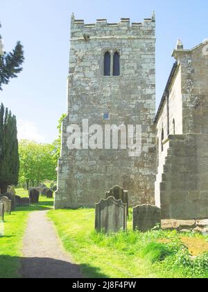 St. Hilda Kirche Danby, North Yorkshire, UK in Danby Dale errichtet auf einem alten vorchristlichen Gräberfeld Stockfoto