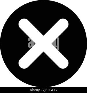 Symbol für die Kreuzmarkierung der Silhouette. Bearbeitbarer Vektor. Stock Vektor