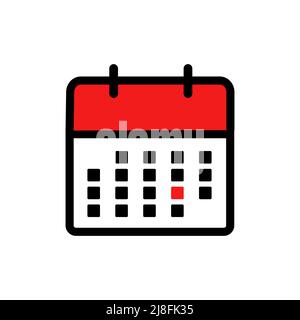 Kalender, Zeitplan, Datum Symbolvektor isoliert auf weißem Hintergrund Stock Vektor