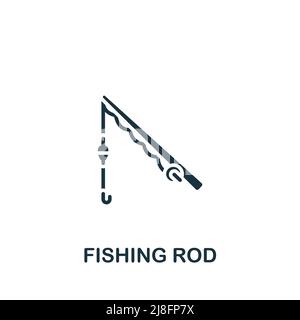 Symbol „Angelrute“. Monochromes einfaches Fishing-Symbol für Vorlagen, Webdesign und Infografiken Stock Vektor