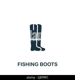 Symbol „Fischerstiefel“. Monochromes einfaches Fishing-Symbol für Vorlagen, Webdesign und Infografiken Stock Vektor