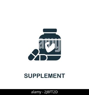 Supplement-Symbol. Monochrom Simple Fitness-Symbol für Vorlagen, Webdesign und Infografiken Stock Vektor