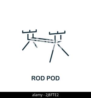 Symbol für den Rod Pod. Monochromes einfaches Fishing-Symbol für Vorlagen, Webdesign und Infografiken Stock Vektor