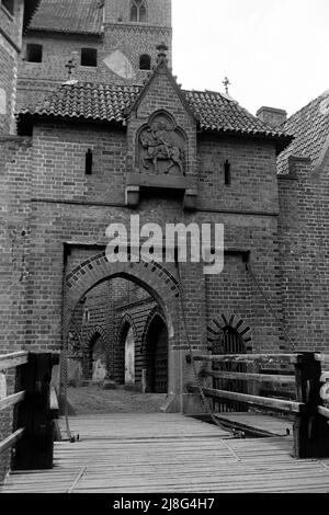 Schloß Marienburg bei Danzig, Wowoidschaft Pommern, 1967. Schloss Malbork bei Danzig, Vovoidschiff Pommern, 1967. Stockfoto