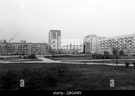 Denkmal für den Kriegsaufstand im Ghetto, Woiwodschaft Masowien, 1967. Denkmal des Aufstands des Warschauer Ghettos, Vovoidschiff Masowia, 1967. Stockfoto