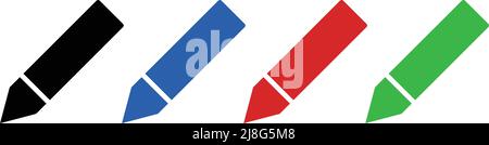 Bunte Stifte. Einfaches Vektorsymbol. Bearbeitbarer Vektor. Stock Vektor