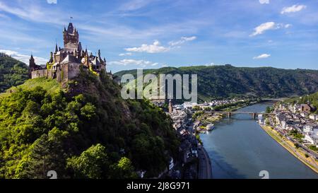 Schloss Cochem oder Reichsburg Cochem, Cochem, Moseltal, Deutschland Stockfoto