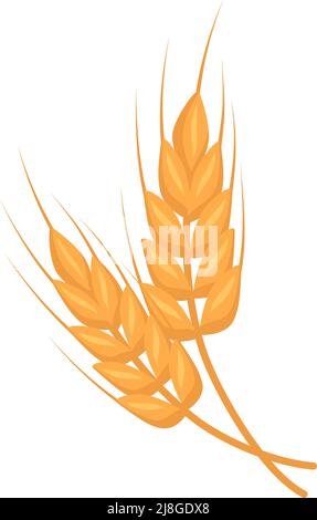 Goldene Ähre aus Weizen, Körner für die Herstellung von Mehl, Brot backen und andere Lebensmittel. Vektorgrafik flach Stock Vektor