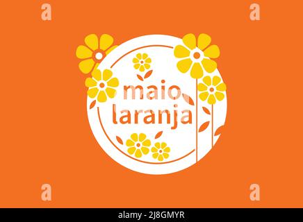 Maio laranja. Der 18. Mai ist Nationalfeiertag gegen Missbrauch und Ausbeutung von Kindern in Brasilien Stock Vektor