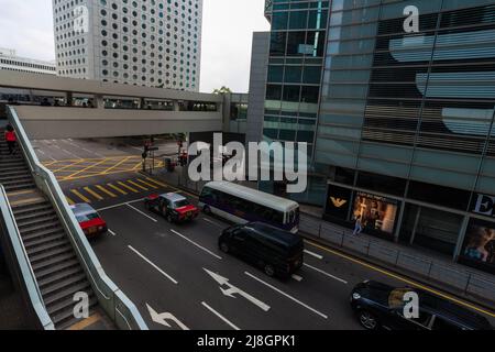 Hongkong, Hongkong-October 25, 2015 - Reisehintergrund mit Gebäude in Hongkong, Transport Hongkong City. Stockfoto