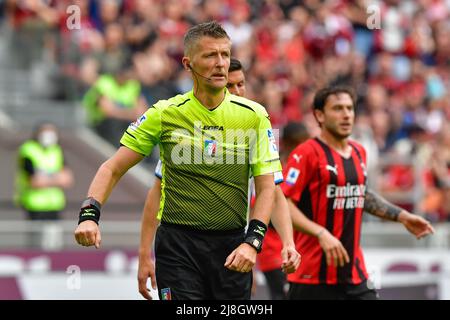 Mailand, Italien. 15.. Mai 2022. Schiedsrichter Daniele Orsato sah in der Serie Ein Spiel zwischen AC Mailand und Atalanta in San Siro in Mailand. (Foto: Gonzales Photo/Alamy Live News Stockfoto