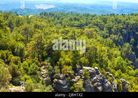 Tazi Canyon Landschaft in Manavgat Türkei. Tal und Klippe Stockfoto