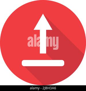 Modernes rotes Upload-Symbol. Bearbeitbarer Vektor. Stock Vektor