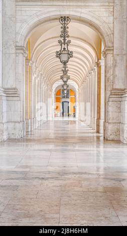 Die wichtigste der Hauptstadt Portugals. Yhe Commerce Square, Lissabon. Stockfoto