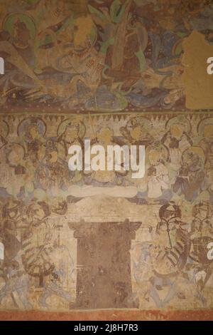 Berlin, Deutschland. 15.. Mai 2022. Das Foto vom 15. Mai 2022 zeigt ein Wandgemälde der Kizil-Grotten im Museum für Asiatische Kunst in Berlin. Quelle: Ren Pengfei/Xinhua/Alamy Live News Stockfoto