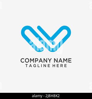 Mit W-Draht-Logo im Letter-Design Stock Vektor