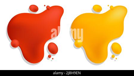 Abgetropfte farbige Flecken und Farbspritzer. Hintergrund von Farbtropfen zur Dekoration. Vektor isolierter Vektor auf weißem Hintergrund Stock Vektor