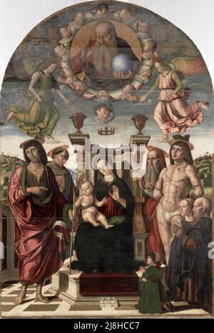 Die Geburt des heiligen Johannes des Täufers von Bugiardini, Giuliano (1475-1554); Galleria e Museo Estense, Modena, Italien; Italienisch, urheberrechtlich geschützt. Stockfoto