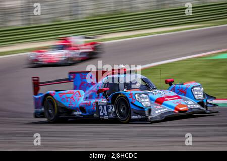 24 BELL Matthew (gbr), HANLEY Ben (gbr), SALES Rodrigo (usa), Nielsen Racing, Orca 07 - Gibson, Action während der 4 Stunden von Imola 2022, 2. Lauf der 2022 European Le Mans Series auf dem Imola Circuit vom 12. Bis 15. Mai in Imola, Italien - Foto: Paulo Maria/DPPI/LiveMedia Stockfoto