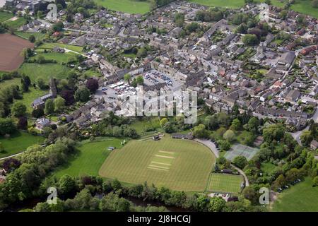 Luftaufnahme des Stadtzentrums von Masham, North Yorkshire Stockfoto