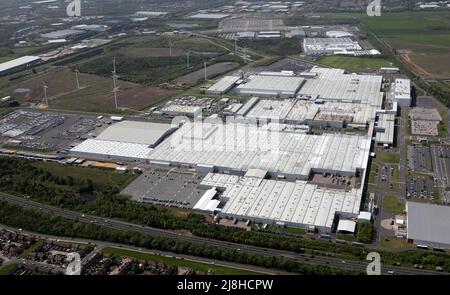 Luftaufnahme des Nissan-Automobilwerks in Sunderland - Nissan Motor Manufacturing UK Ltd, Tyne & Wear, Großbritannien Stockfoto