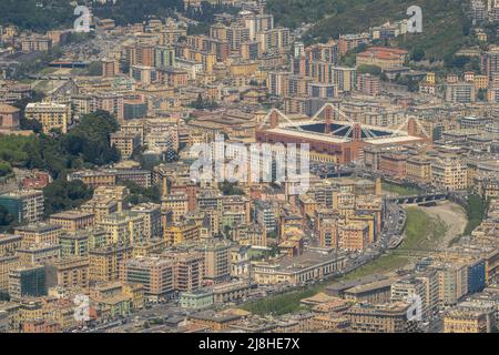 genua ferraris Stadion Luftaufnahme Stadtbild Panorama Stockfoto