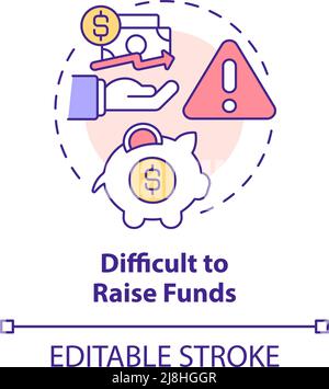 Symbol für das Konzept „schwierig zu erhebe Mittel“ Stock Vektor